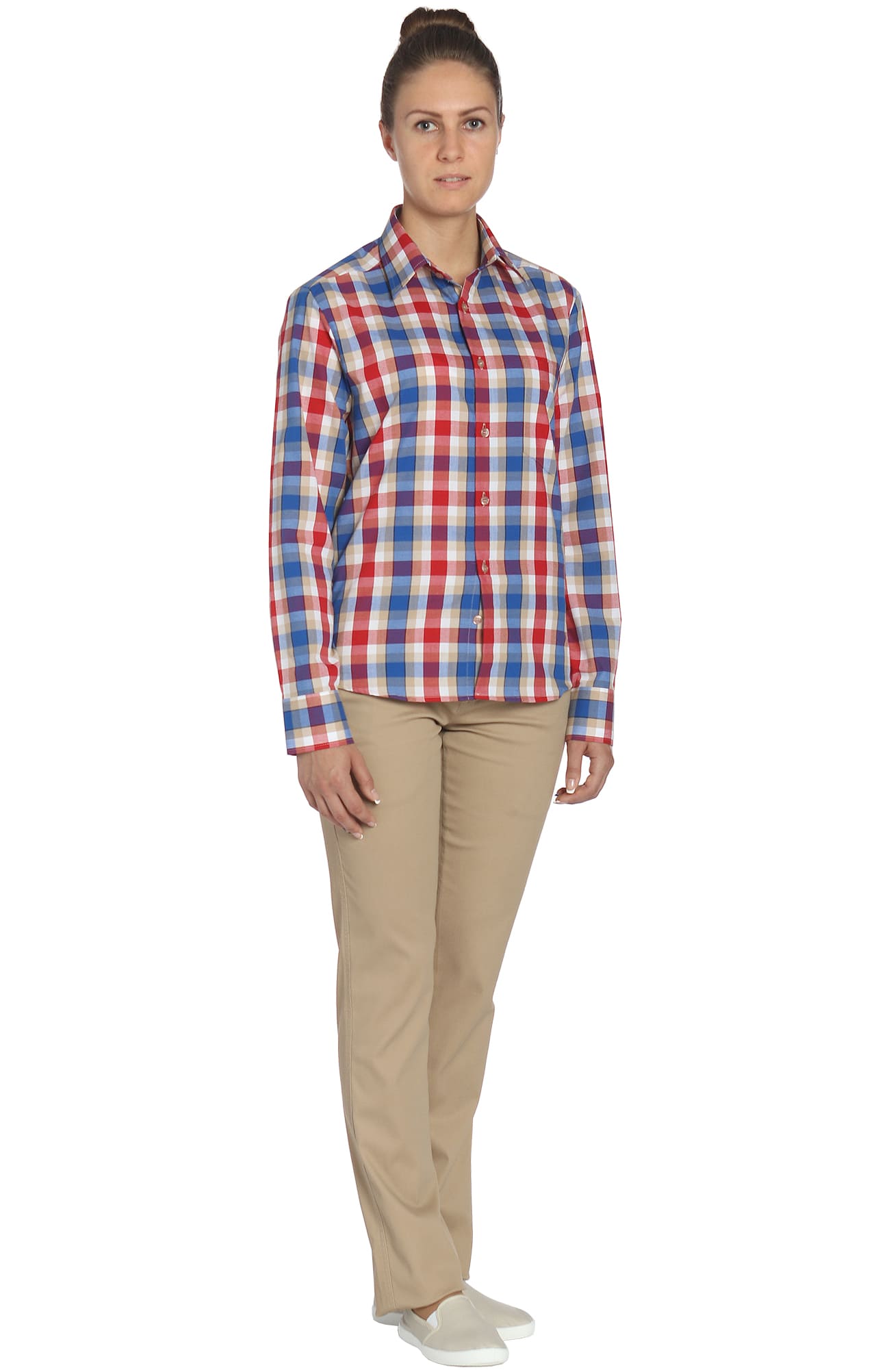 67794 Рубашка в клетку check red-blue (клетка красно-синяя) HIPSTER  Толстовки, рубашки, футболки, тенниски  размер 40 (80)  - Вид №1