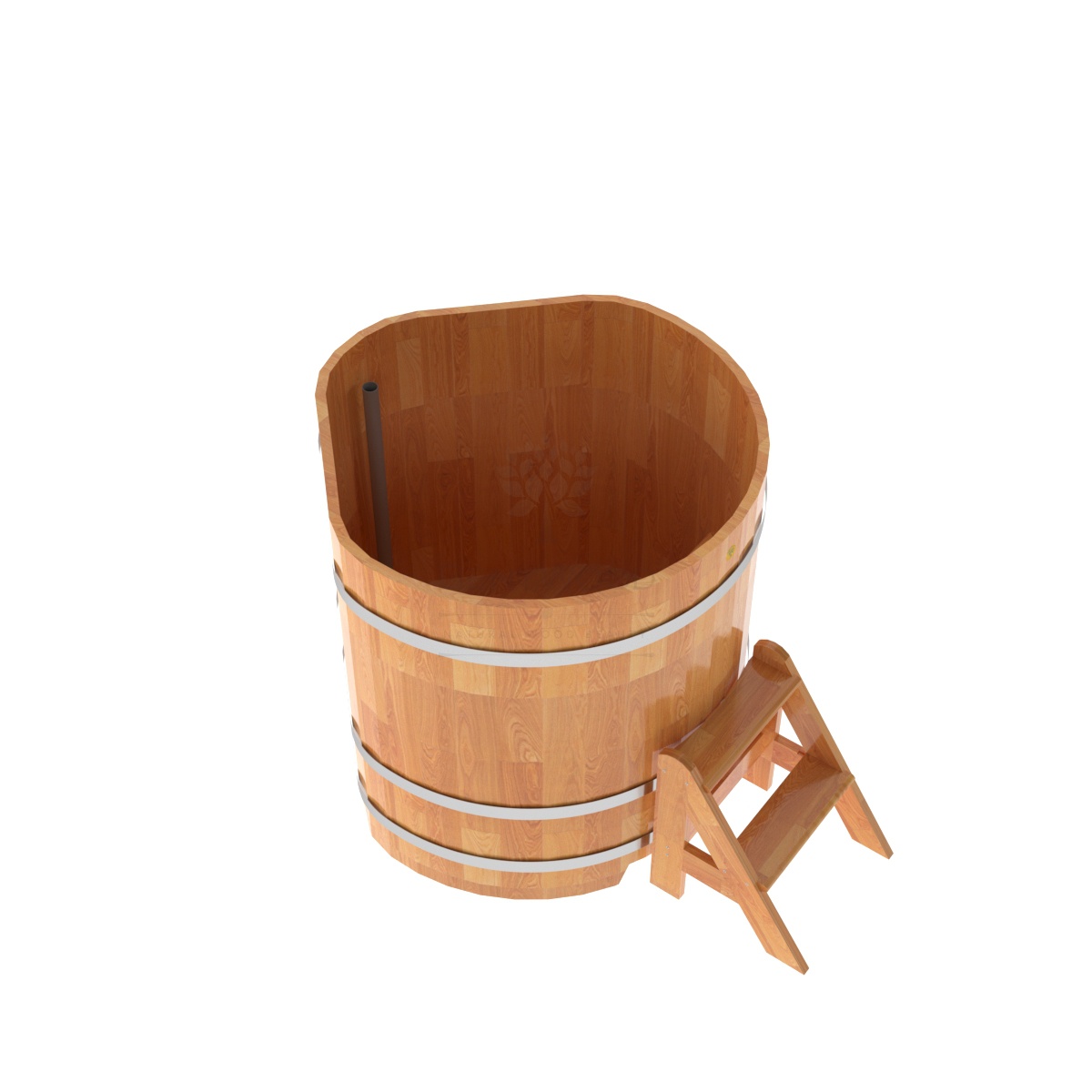 1566 Купель угловая из сращенных ламелей лиственницы 1,03х1,03х1,1 натуральная Alyarus  - Вид №1