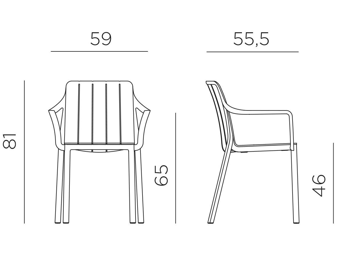 Садовый стул с подлокотниками Nardi Tevere-Tiberina ARCH-00031131 - Вид №16