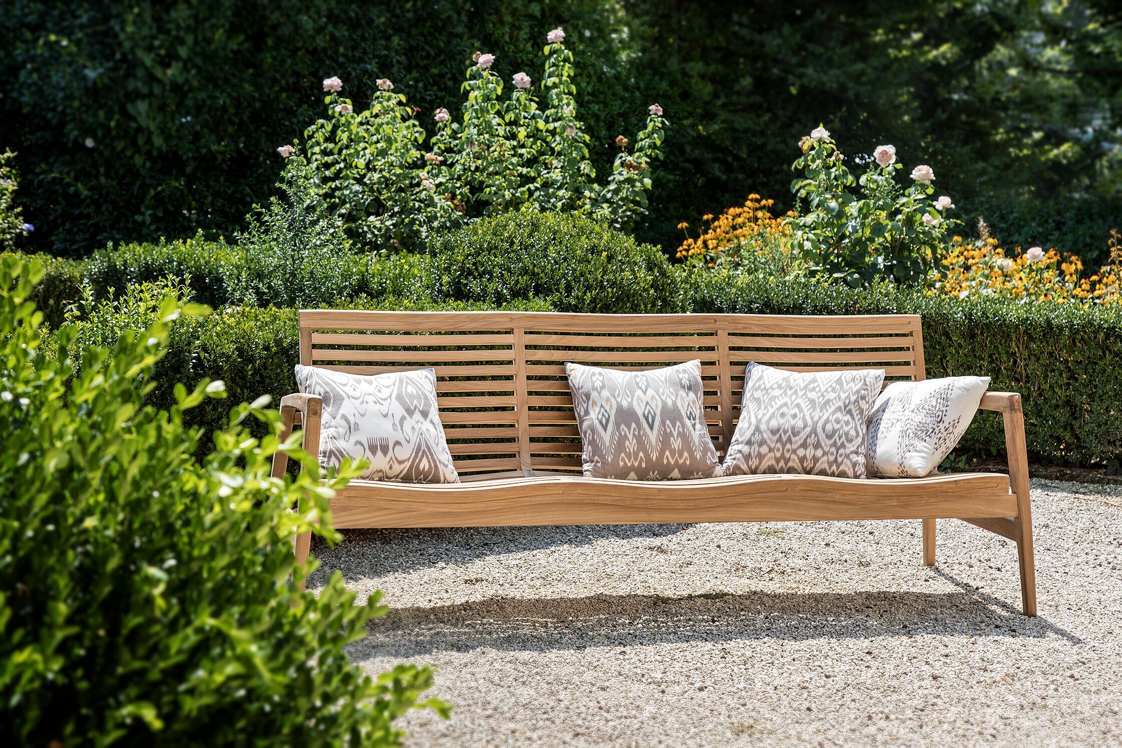 Садовая скамейка из тикового дерева со спинкой cbdesign ралли ARCH-00130565 - Вид №13