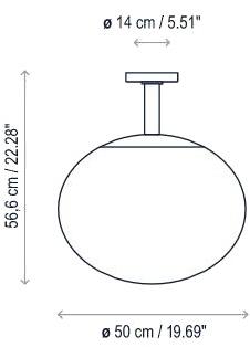 BOVER Уличный потолочный светильник из полиэтилена Elipse sun-id-1412470 - Вид №1