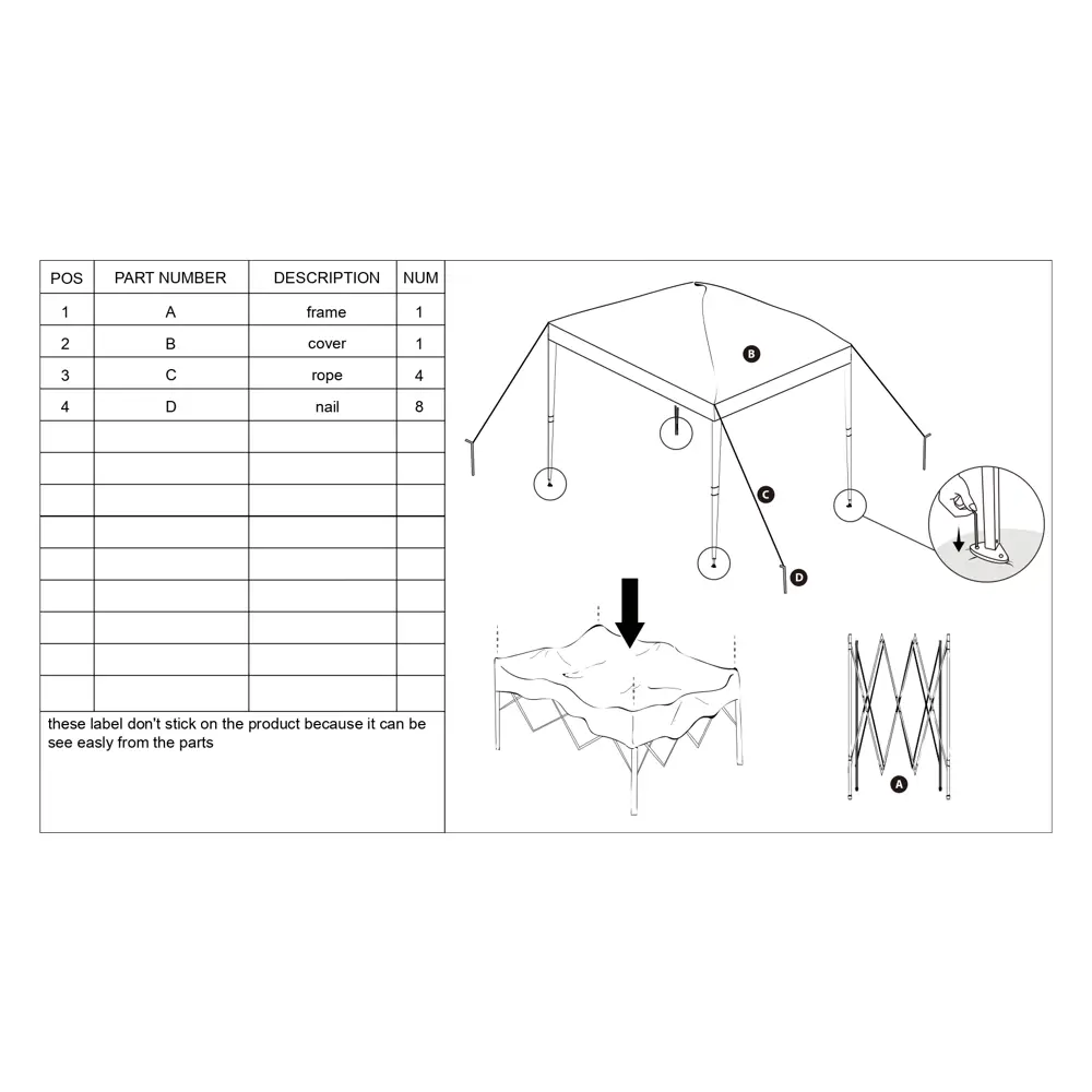 Naterial Складной тент-беседка для сада и отдыха 82232736 STLM-0953283 - Вид №12