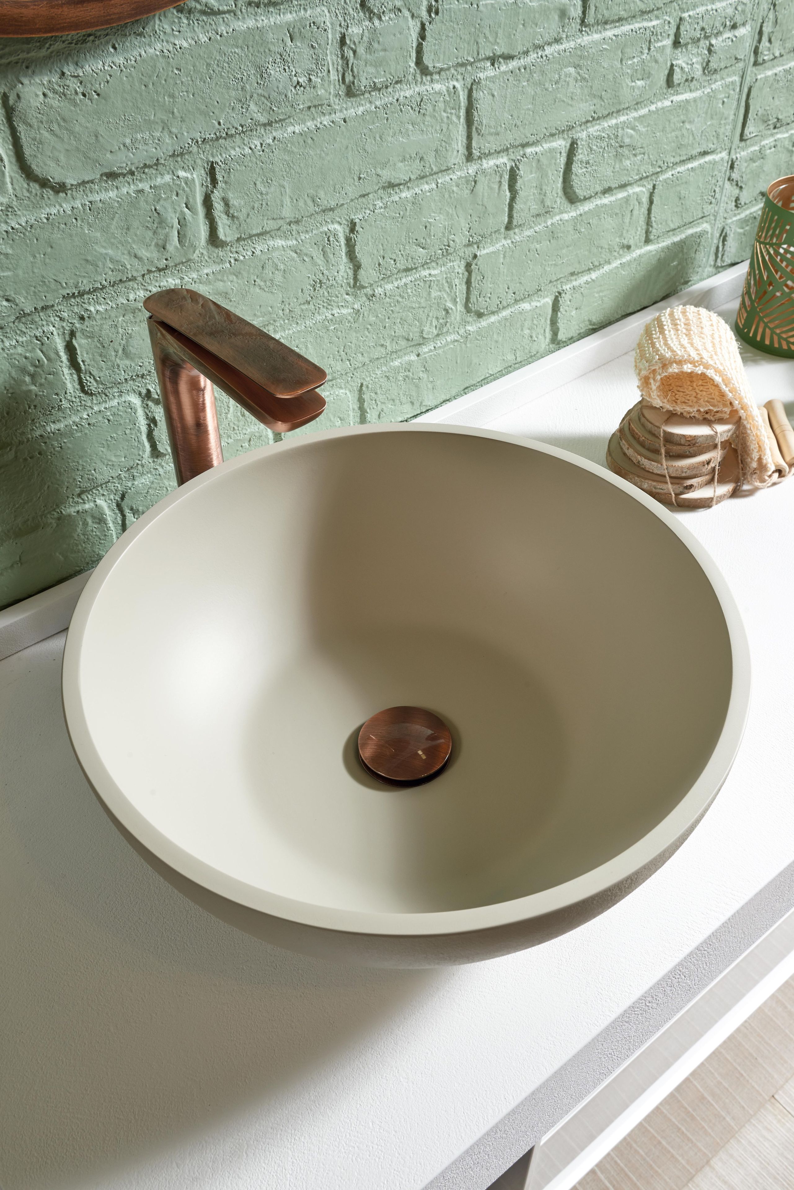 Одинарный круглый умывальник из Акрона© Acquabella On top ARCH-00076099 - Вид №2