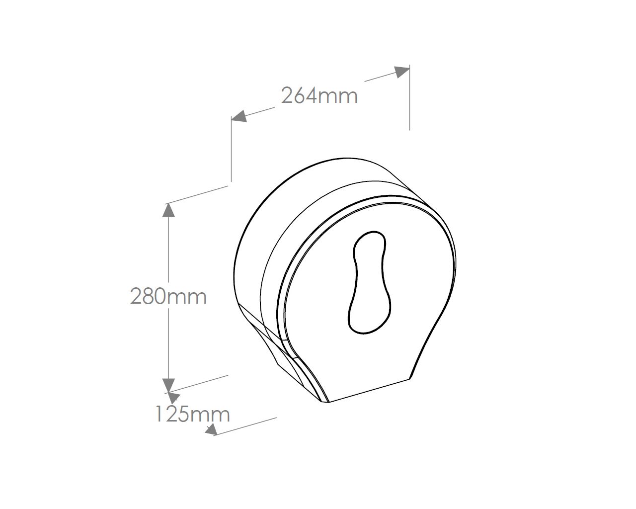 BEC101 Держатель рулона туалетной бумаги ONE, пластик АБС, черный Merida  - Вид №1