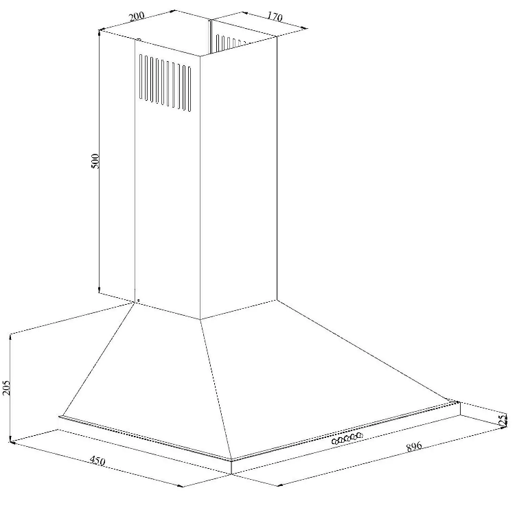 8131451 Вытяжка каминная Simfer  8961SM бежевый/золотистый STDN-0044101 - Вид №9