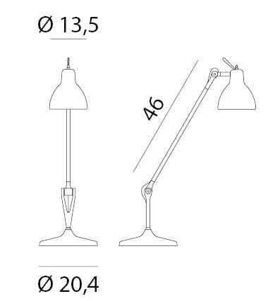Стальная и стеклянная настольная лампа с гибкой рукояткой Rotaliana Luxy ARCH-00150142 - Вид №3