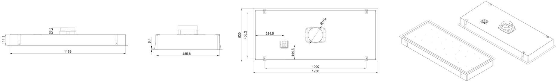 Silverline Потолочная вытяжка из нержавеющей стали и стекла  4260  - Вид №1