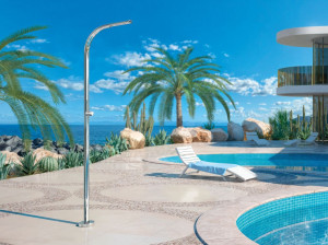 Stainless steel outdoor shower