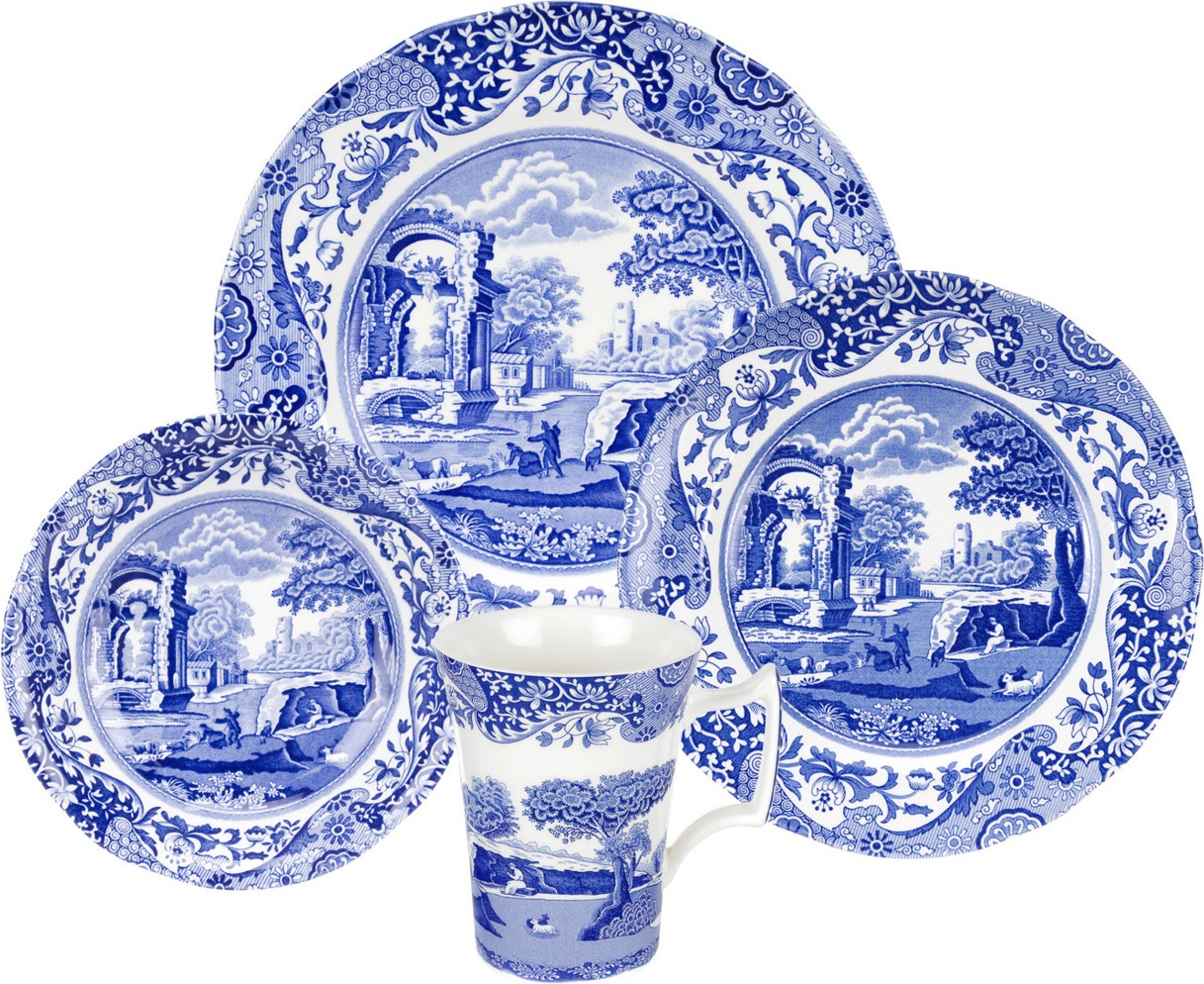 10669768 Spode Сервиз чайно-столовый Spode "Голубая Италия" на 4 персоны 16 предметов Фаянс 