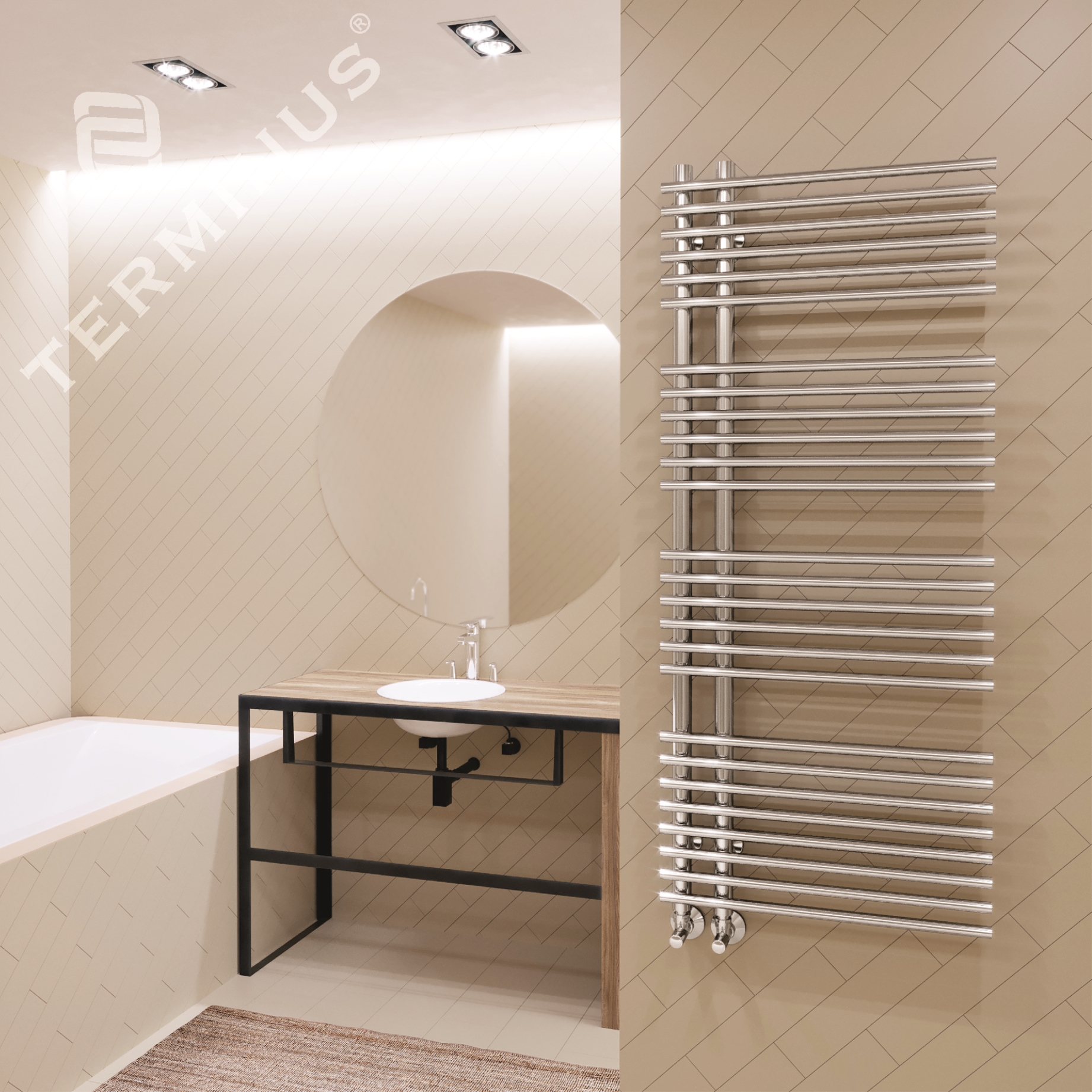 4620768886522 ЛЮКС Астра П14 500х696 (6+4+4) Полотенцесушитель TERMINUS RAL 9005 матовый - Вид №3