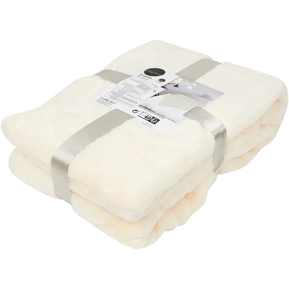 Плед Inspire Enalie 130x180 см искусственный мех цвет кремовый 82485713 STLM-2004849 