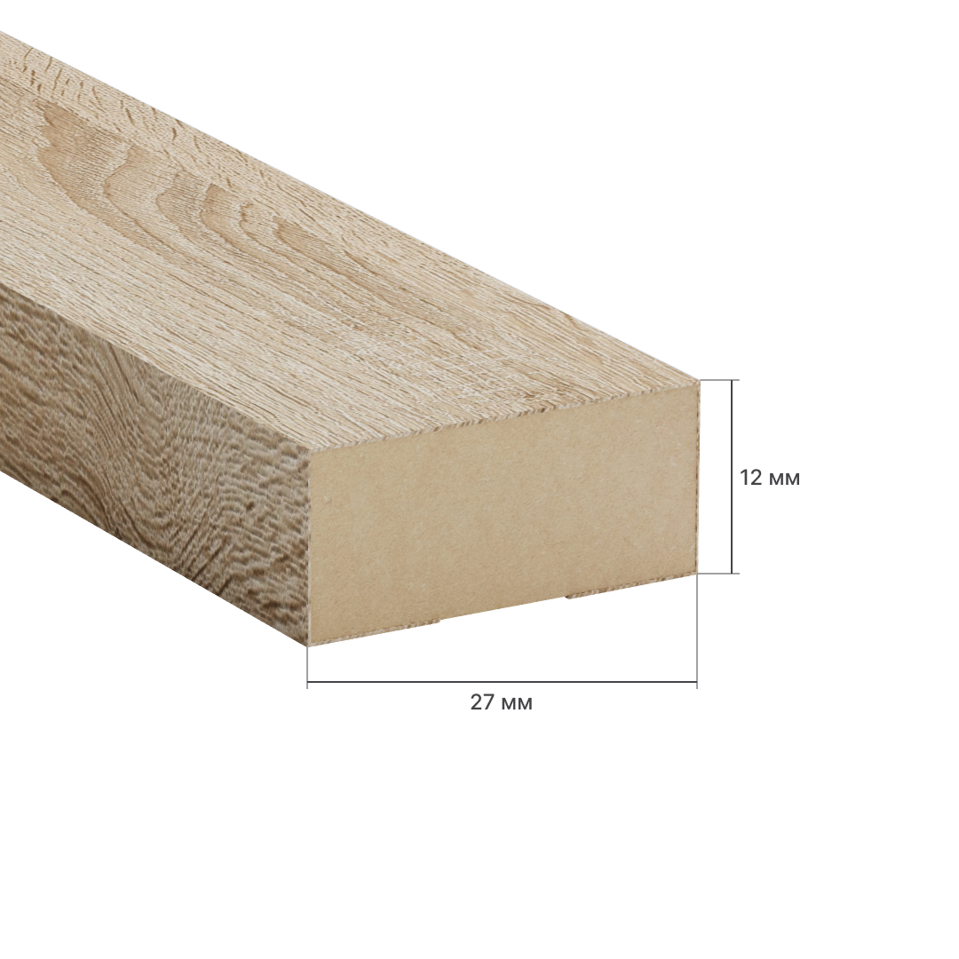 Рейка Интерьерная МДФ Stella Модель 12 Standart Дуб Сонома 2800х27х12 (упак.15шт.) STSR-791 - Вид №1