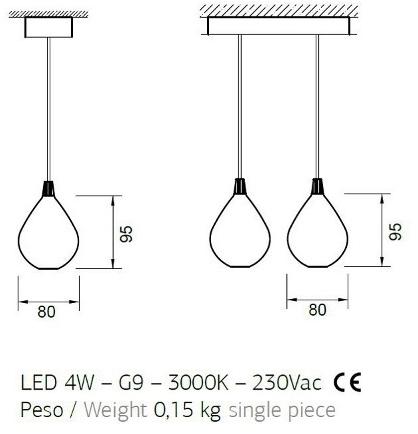 ENGI Светодиодная подвесная лампа из дутого стекла  Enal  - Вид №5