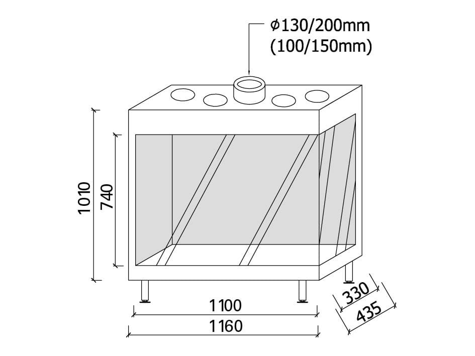 Газовый угловой камин Metalfire ARCH-00114069 - Вид №12