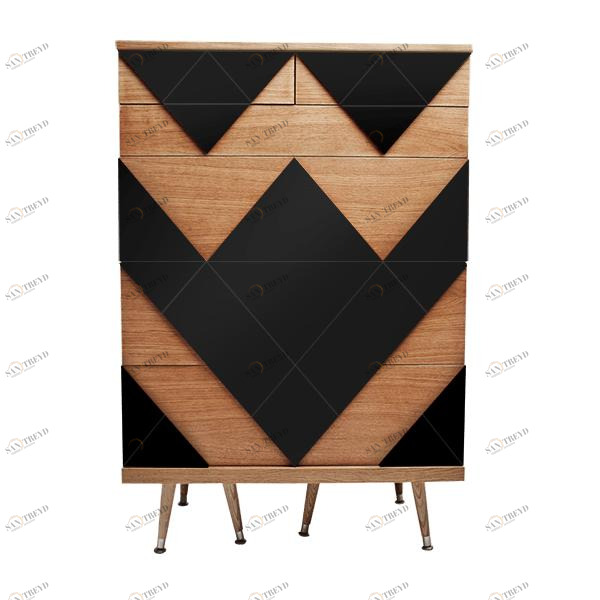 Комод с рисунком черный Big Woo WOODI  00-3965893 Бежевый;черный 