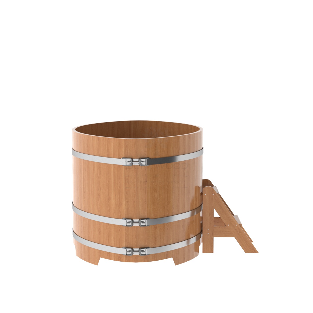 1316 Купель овальная из дуба 1,08х1,75х1,0 натуральная Alyarus  - Вид №2