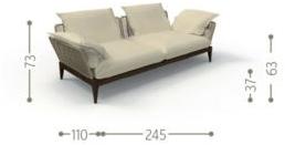 Talenti 3-х местный тканевый садовый диван Cruise teak sun-id-1357819 - Вид №7