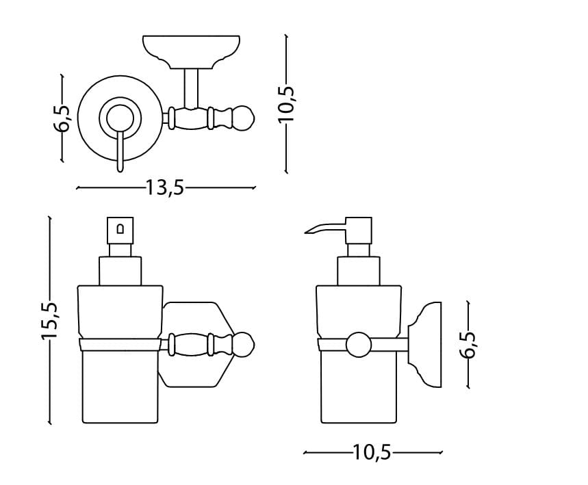Керамический настенный дозатор мыла Park Avenue Waldorf ARCH-00006226 - Вид №2