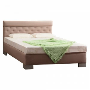 Кровать двуспальная с мягким изголовьем 160х200 светло-коричневая London BELABEDDING LONDON 134934 Бежевый