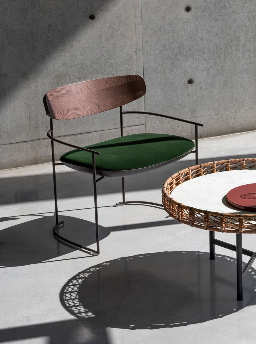 Кресло с металлическим каркасом и тканевым сиденьем Potocco Keel Light ARCH-00091508 - Вид №7