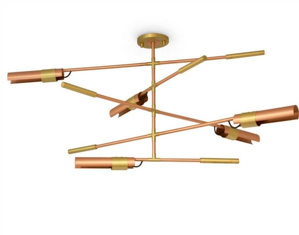 BRABBU Вращающийся медный потолочный светильник sun-id-1453968 - Вид №1