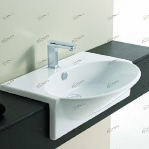 LKL001 Полувстраиваемая раковина консольная 50 см белая ArtCeram Washbasins 
