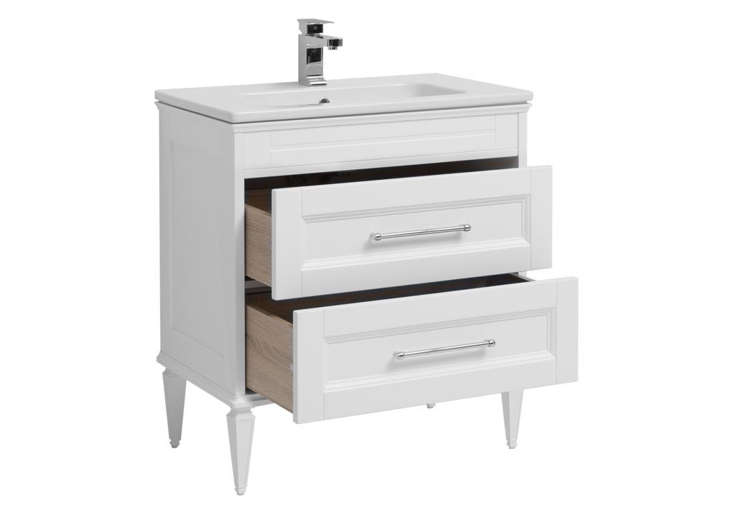 Тумба с раковиной Aquanet Бостон М 80 белый 0020967700186188 - Вид №1