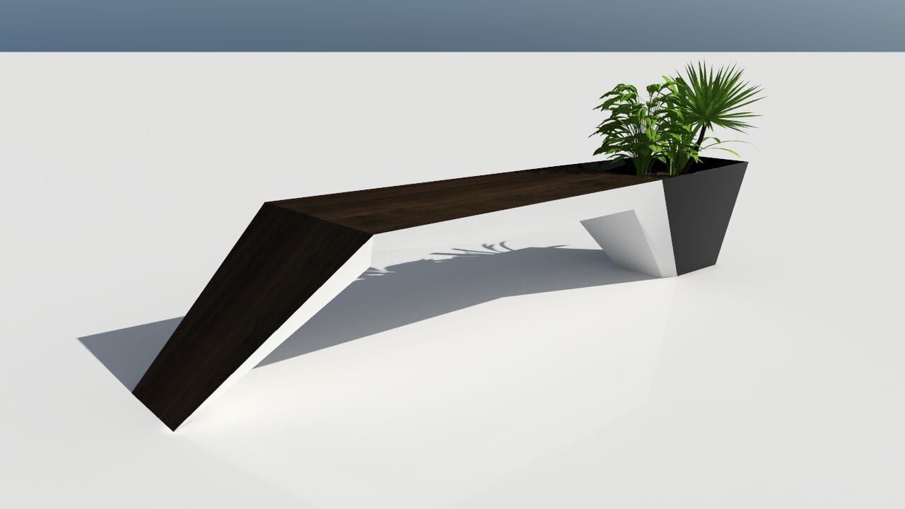 Скамейка из дерева и листового металла со встроенной плантатором без спинки CITYSì URBAN ARCH-00044158 - Вид №25