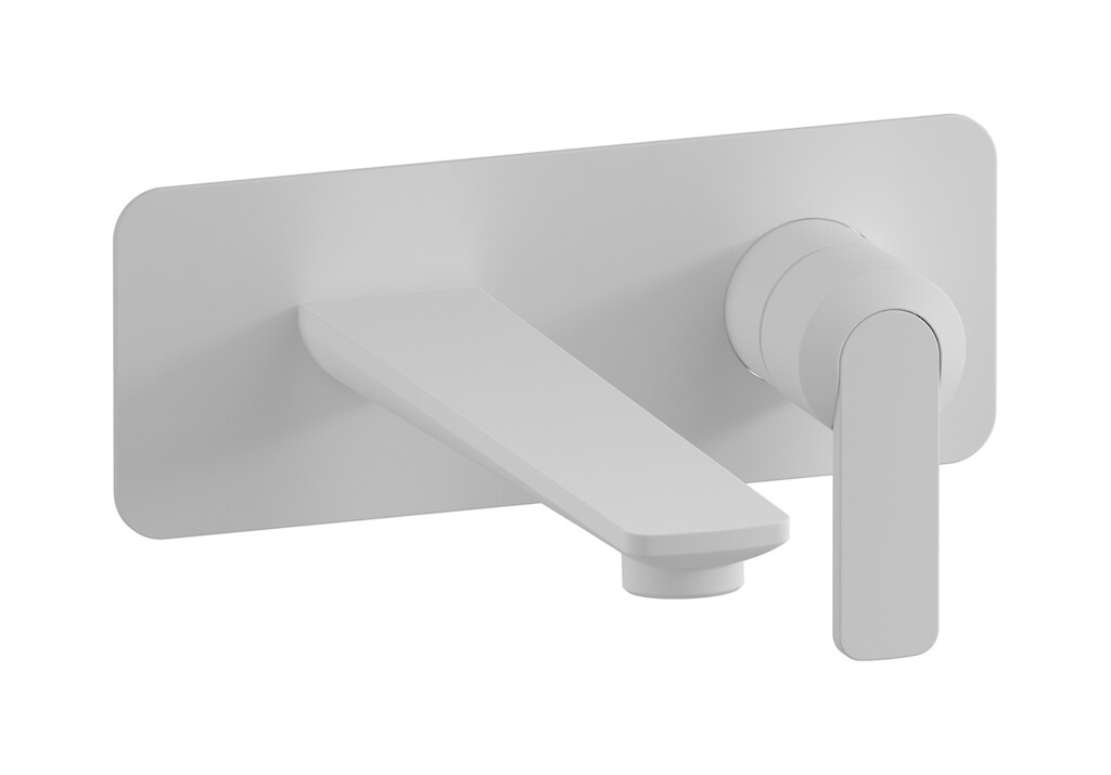 Встроенный в стену смеситель для раковины на 2 отверстия в комплекте с донным клапаном WE ARE IB c6206bo Matt White C-67