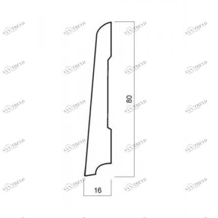 Плинтус La San Marco Profili Indus Grey Шпонированный Дуб 2500х80 мм 1010000407