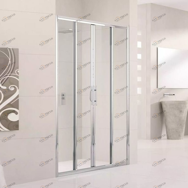 Двери в нишу 142 см LUNES 2A Novellini LUNES с серебристым профилем LUNES2A1361B