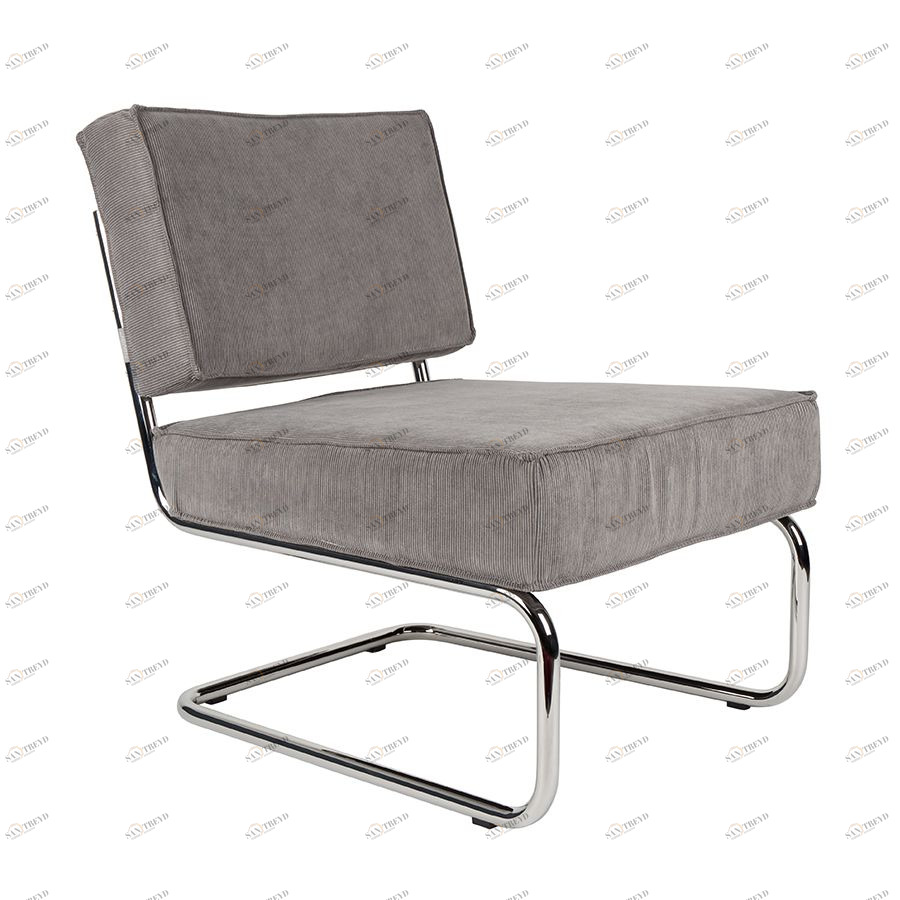 Кресло Lounge Ridge Rib светло-серое Zuiver 3100031