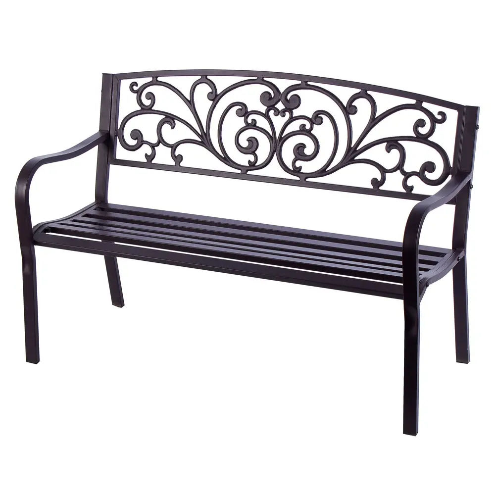 Скамья садовая Naterial 128х56х85 см металл коричневая STLM-2065919