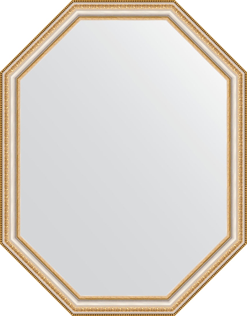 BY 7052 Зеркало в багетной раме - золотые бусы на серебре 60 mm EVOFORM Octagon