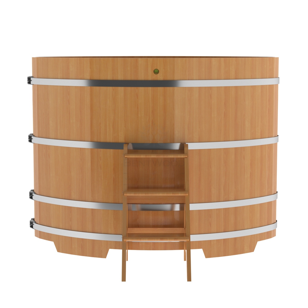 1191 Купель овальная из лиственницы 1,15х1,83х1,4 натуральная премиум Alyarus  - Вид №3