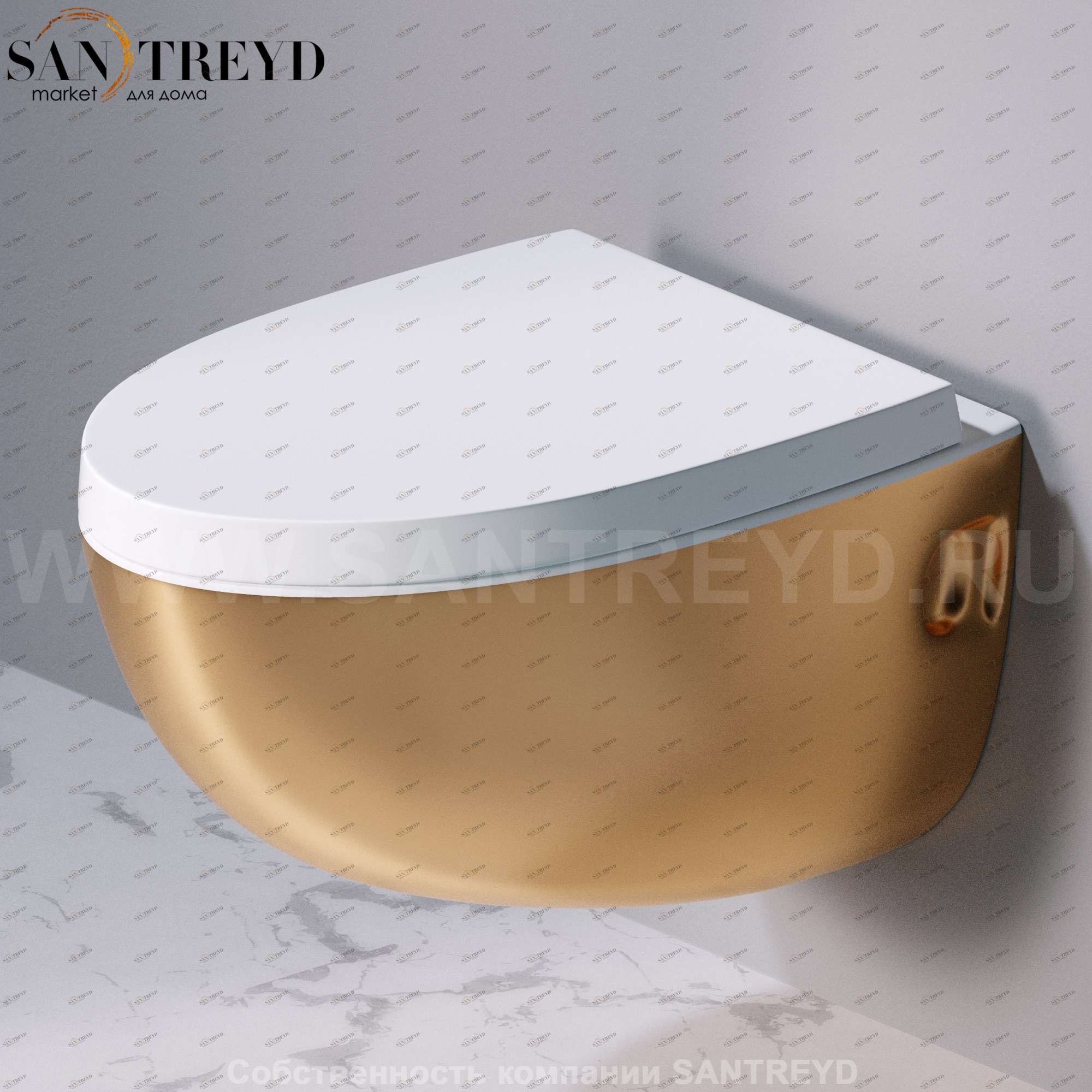 S511350 Подвесной унитаз настенный Золотистый A. e T. Italia OVAL Италия AeT ITALIA