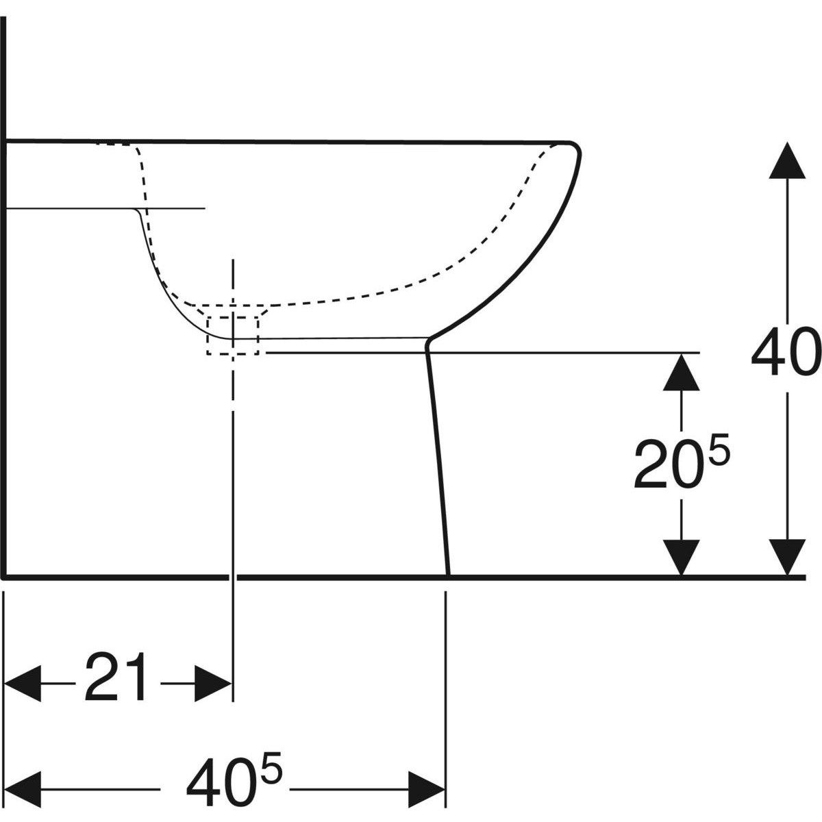 Биде провода стены окна с переливом на полу Geberit Selnova ARCH-00095468 - Вид №4