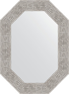 BY 7193 Зеркало в багетной раме - волна хром 90 mm EVOFORM Octagon