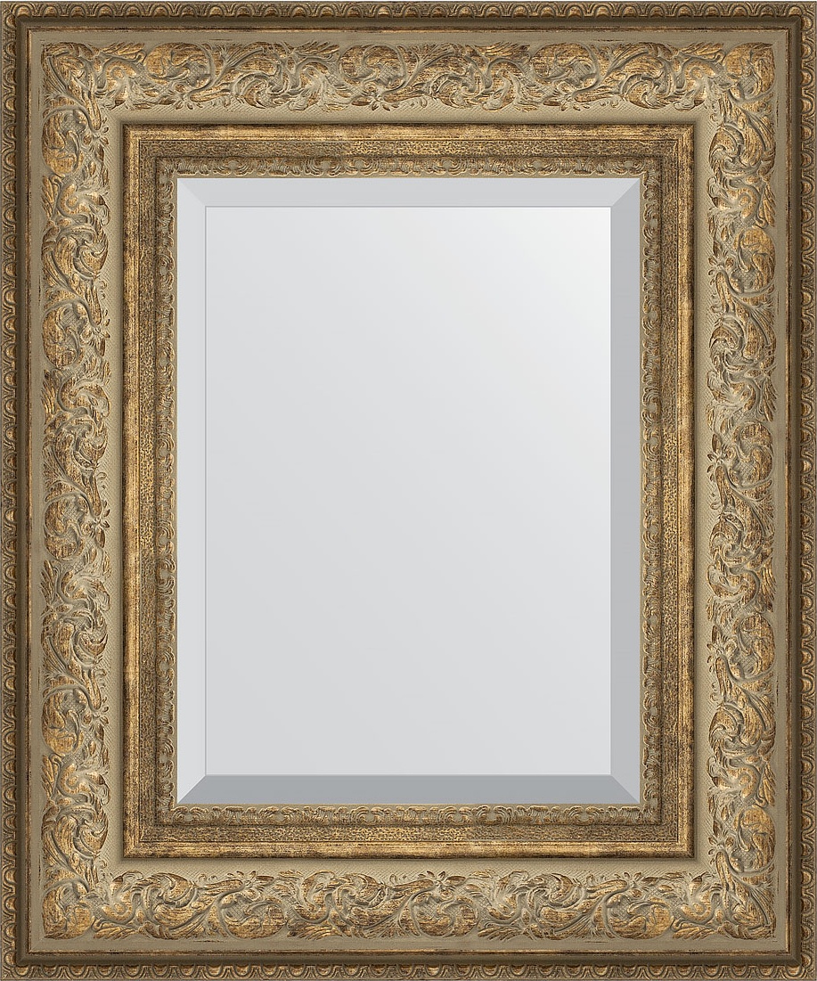 BY 3373 Зеркало с фацетом в багетной раме - виньетка античная бронза 109 mm EVOFORM Exclusive