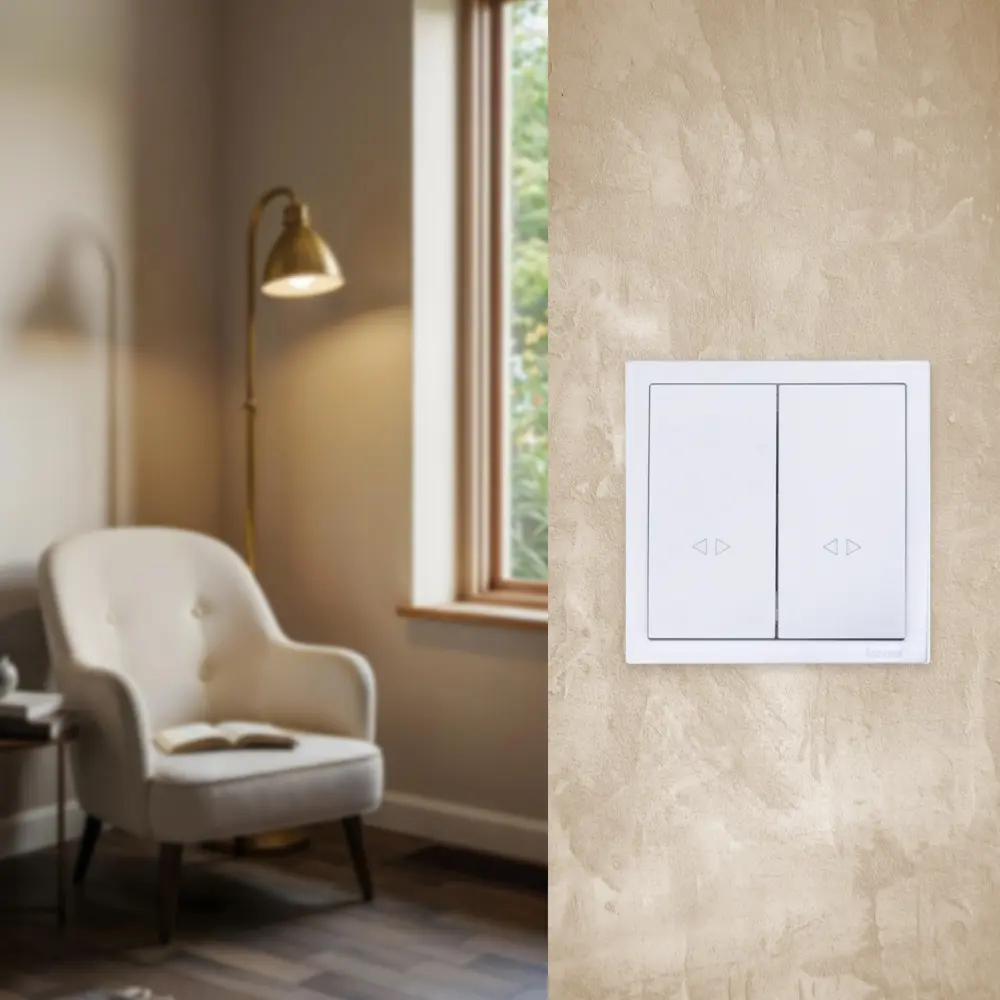 Выключатель перекрестный встраиваемый Lezard Zima 2 клавиши цвет белый STLM-2210492 - Вид №4