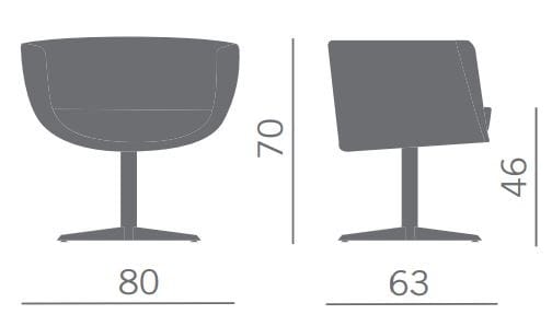 Кожаный спиц поворотный стул Kastel Koppa ARCH-00011224 - Вид №3