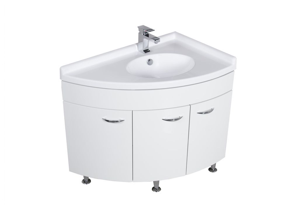 Тумба с раковиной Aquanet Корнер 89 R белый (закрытая) 0015882500158989 - Вид №3