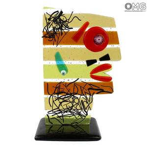 2029 ORIGINALMURANOGLASS Скульптура В Стиле Пикассо - Кубизм - муранское стекло OMG 11 см