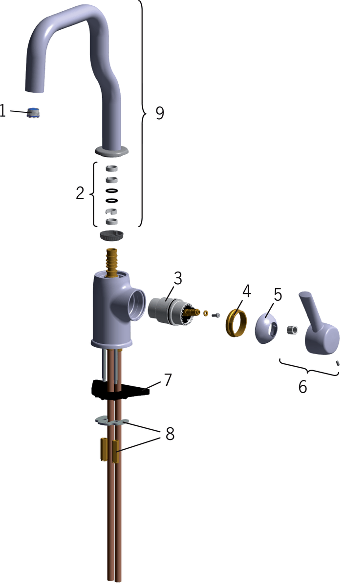 Oras 8530 Смеситель для кухни 8530 LA CUCINA ALESSI Хром  - Вид №5