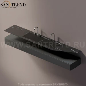 AELLN0CA22426ED Подвесная раковина настенная прямоугольная Agape Ell черная