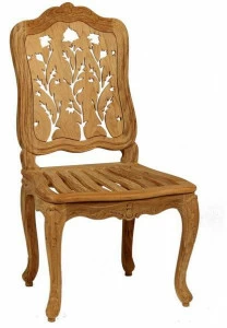 ASTELLO Садовый стул из тикового дерева с высокой спинкой Chèvrefeuille