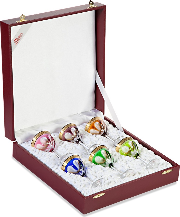 85633 Moser Набор из 6 рюмок для водки 40мл "Леди Гамильтон" (6цв) п/к Хрусталь бессвинцовый 