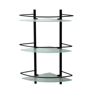K-3133BLACK Полка стеклянная тройная угловая WasserKRAFT