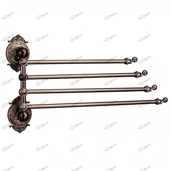 Полотенцедержатель поворотный четверной 42 см HAYTA (Германия) ANTIC BRASS 13930-4/VBR sun-id-562005