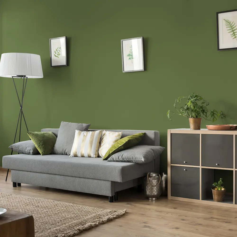 Обои на флизелиновой основе Inspire Silk, 1.06х10 м, эффект окрашенных стен, цвет зелёный 18881598 STLM-2083358 - Вид №3